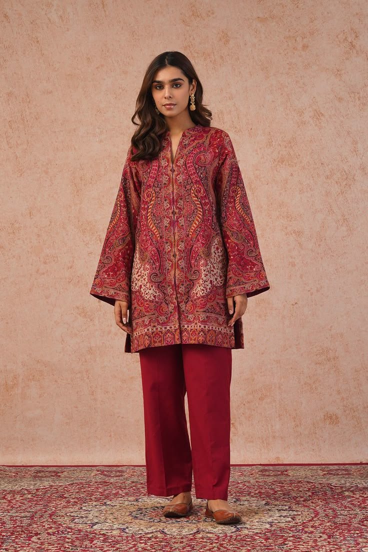 This Woollen Suit Set is laden with eloquent… Women’s Stitched Lawn Suit - Image 2